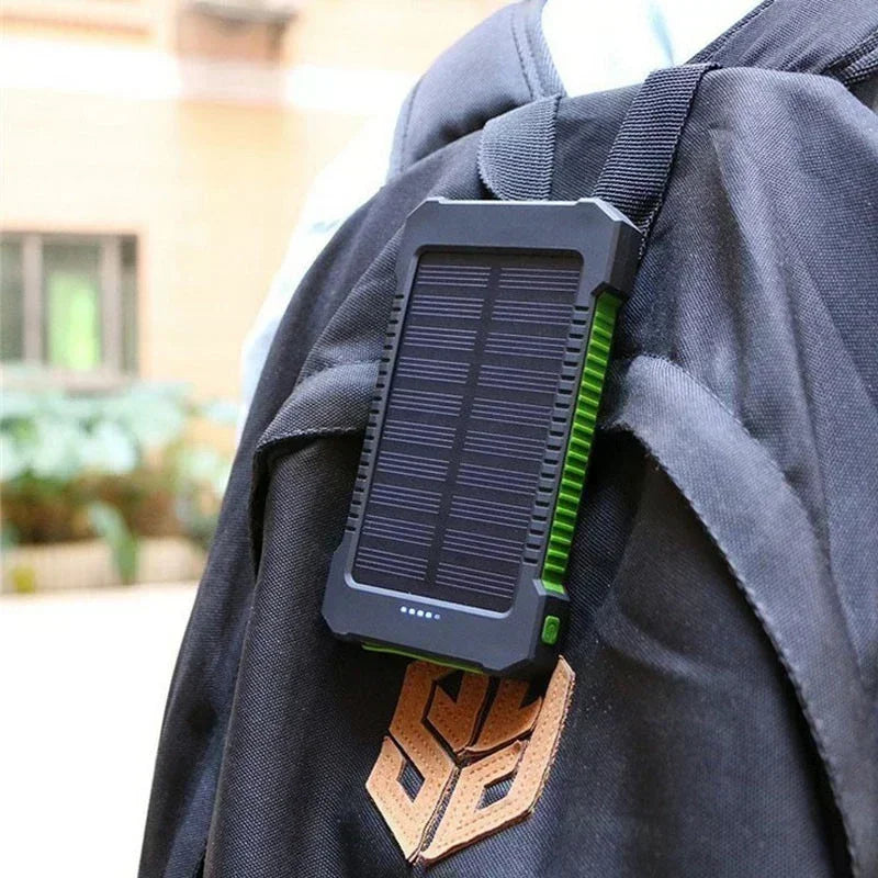 100000mAh Solar Power Bank External Battery Portable Charger Waterproof Powerbank W/ SOS Flashlight for IPhone Xiaomi Huawei