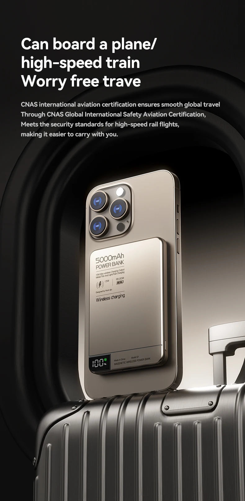 Travel Portable Wireless Magnetic Power Bank Fast Charging Ultra Capacity Digital External Battery PowerBank For Magsafe IPhone
