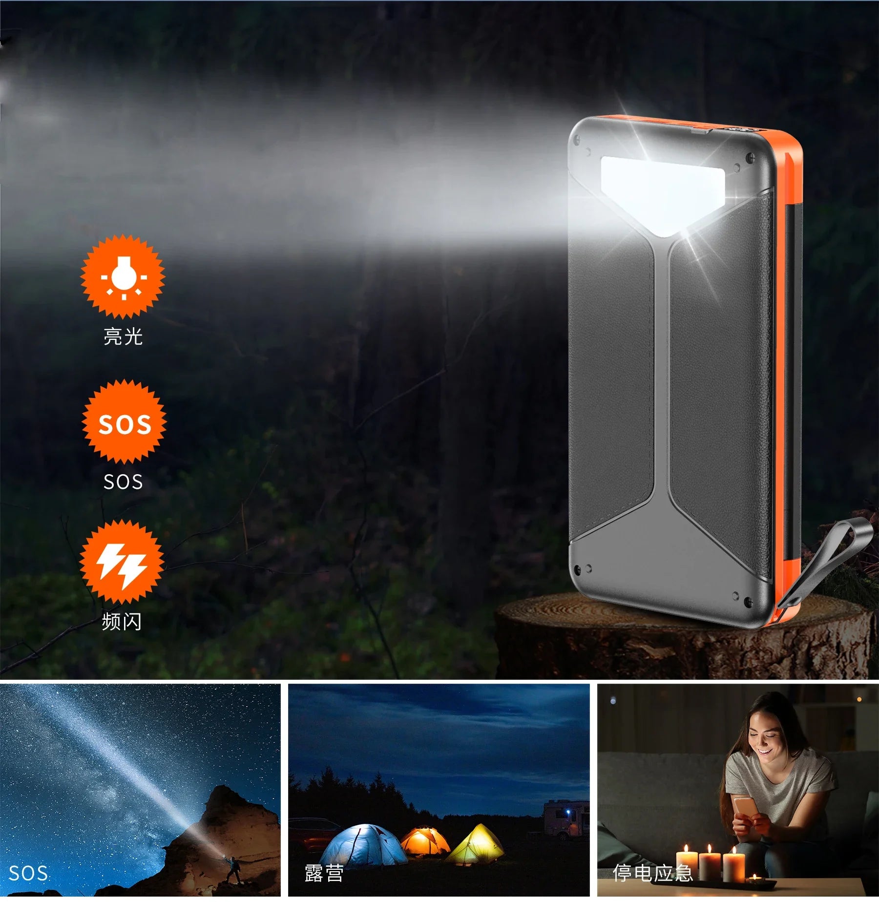 20000mAh Solar Power Bank Qi Wireless Charger 3 Solar Panel Folding Powerbank for iPhone 16 15 14 13 12 Huawei Xiaomi Poverbank