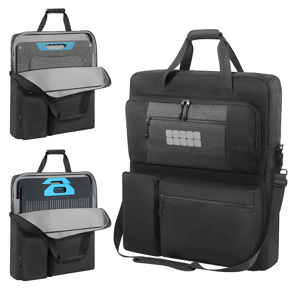 Solar Panel Storage Bags Large Capacity Padded Travel Solar Panel Organizer Multi-Pocket for Portable Solar/BLUETTI 100W & 200W