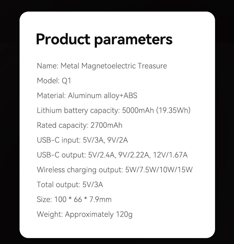 Travel Portable Wireless Magnetic Power Bank Fast Charging Ultra Capacity Digital External Battery PowerBank For Magsafe IPhone