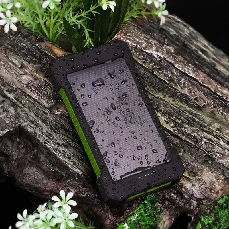 100000mAh Solar Power Bank External Battery Portable Charger Waterproof Powerbank W/ SOS Flashlight for IPhone Xiaomi Huawei