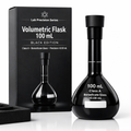 Volumetric Flask 100 mL Black Edition – Borosilicate Glass Class A, Laboratory Precision, PTFE Stopper, Premium Scientific Labware