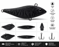 Black Bavette Black Vibrant Lure 7.5 cm - Lipless Crankbait High Performance with Sound Balls - Pike, Achigan, Gold