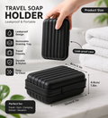 Black Travel Soap Holder – Leakproof Soap Case with Lid, Portable Bar Soap Container with Removable Draining Tray, Waterproof Soap Box for Shower, Gym, Camping & Travel